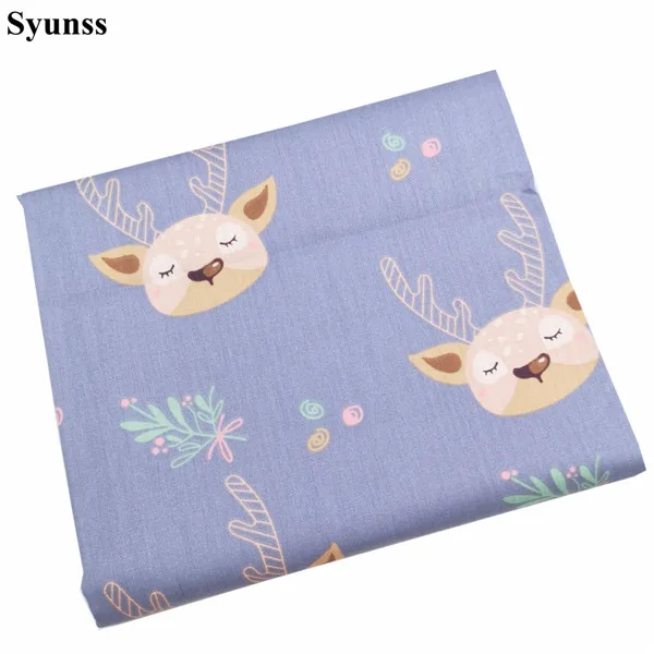 2 Syunss мультфильм олень с цветочным принтом Хлопок Ткань DIY ткани лоскутное одеяло шитье детские игрушки постельные принадлежности стеганый Tecido ткань - Цвет: 2