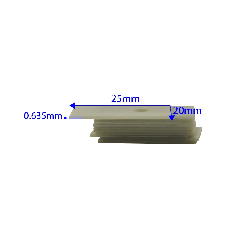 10pcs Aluminum Nitride ALN Ceramic Sheet High Temperature Resistant Ceramic Heat Sink 1mm*20*25 Insulation Sheet Substrate