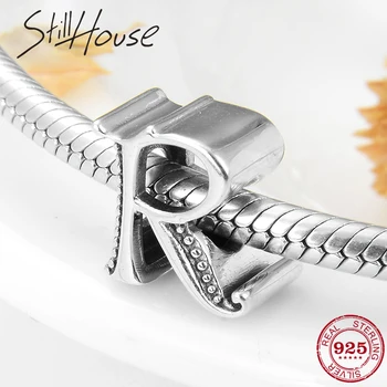 

Fit Original Pandora Charms Bracelet Fashion Women men Jewelry Making 925 Sterling Silver Diy letter R Beads