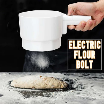 

Cup Shape Mechanical Flour Sieve Electric Flour Hand-held Sieve Icing Sugar Cakes Sugar Mesh Sieve Baking Tools Kitchen Gadgets