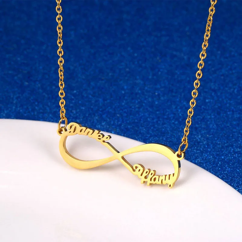 

Custom Infinity name Necklace Sterling Silver Plated Gold name jewelry Personalized gift