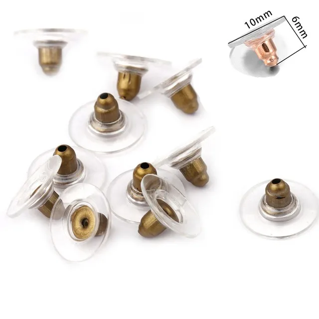 200-2000pcs Soft Silicone Rubber Earring Back Stoppers for Stud Earrings DIY Earring Findings Accessories Bullet Tube Ear Plugs Style1Antique Bronze