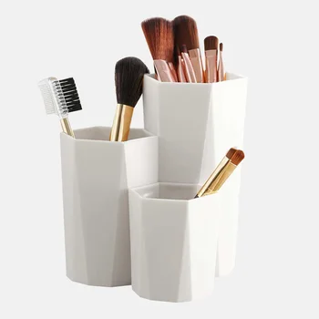 

3 Lattices Holder Box Cosmetic Make-up Brush Storage Box Table Organizer Make Up Tools Pen Storage Makeup Nail Polish