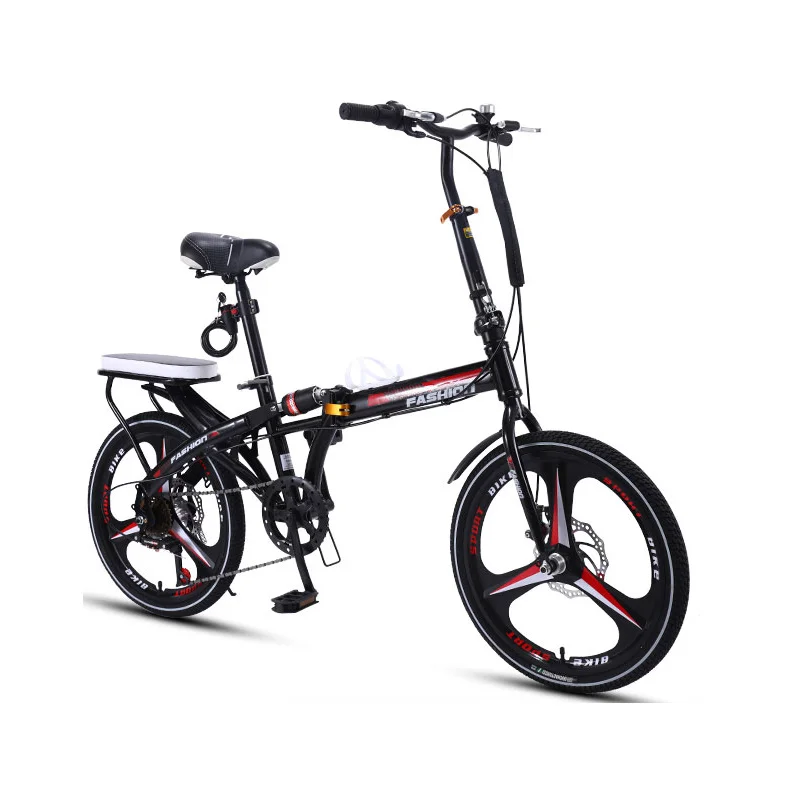 Flash Deal 16/20 inch Folding Bicycle Ultra Light Portable One Wheel Shifting Shock Absorber Mini Bike Adult Student 0