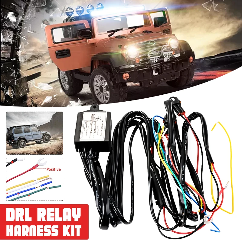 12V LED Daytime Running Light DRL Relay Harness Automatic Control On/Off Switch 12V LED Daytime Running Light DRL Relay Harness Automatic Control On/Off Switch