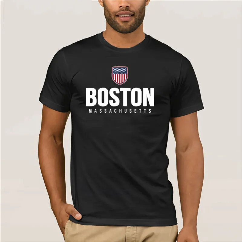 

2019 men Boston Massachusetts T Shirt Fashion summer the Mens Short sleeve T Shirt