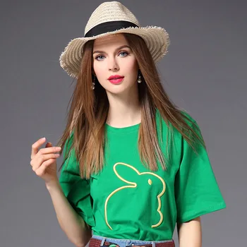 

2020 Women Cotton Fashion Cotton Ladies Tee Shirt Short Sleeve Tops Tee Shirt