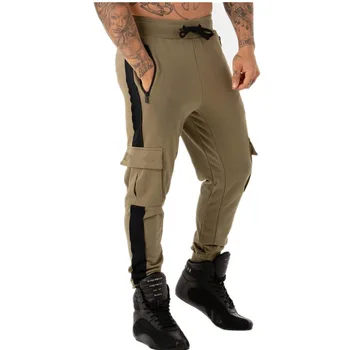 

Mens Sweatpants Two Pocket Pants Men Fitness Tights Joggers Skinny Leggings Men Gyms Sportswear Trousers