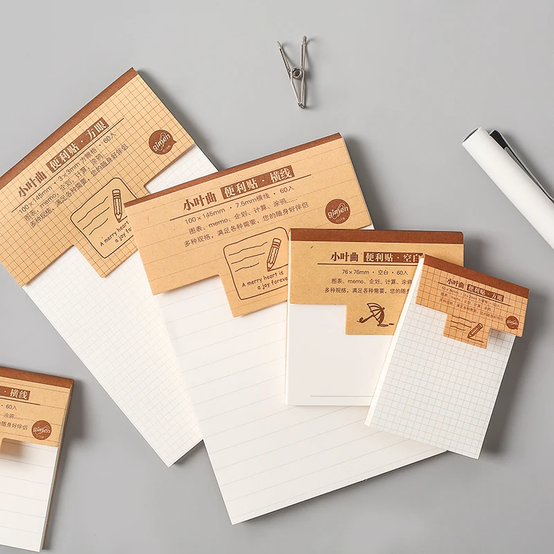 

1pc Creative Study&Work Plan Kraft Paper Memo Pad Tearable post-it paper Kawaii Stationery Office Accessory School Supplies