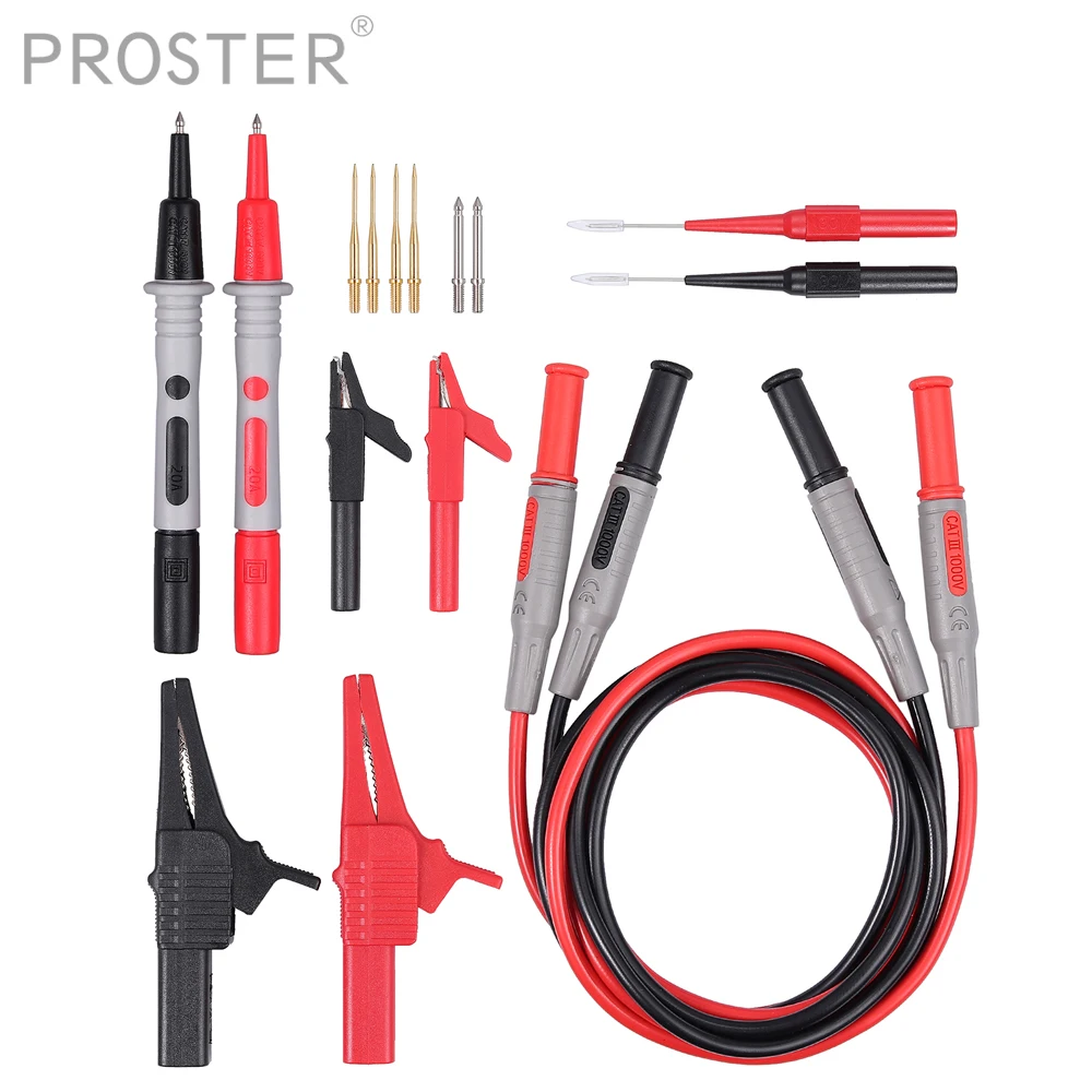 Herramientas para coche 8 PCS Cables de Prueba Sonda Cables Pinzas Cocodrilo Clips para Multímetro Polimetro Digital de prueba para Tester Electronicos raghuinstech.com