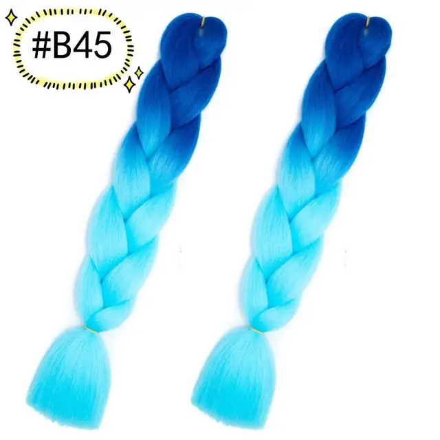 Jumbo Braiding Hair Extensions Kanekalon Braiding Hair 24 Inch Ombre Multiple Tone Colored Synthetic Hair for Women B45