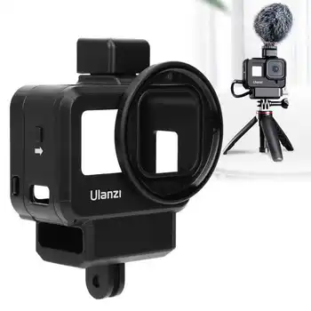 

Ulanzi G8-9 Action Camera Cage Protection Frame Vlog Extension Case 52MM Filter Adapter Ring Cold Shoe Mount for Gopro 8 Camera