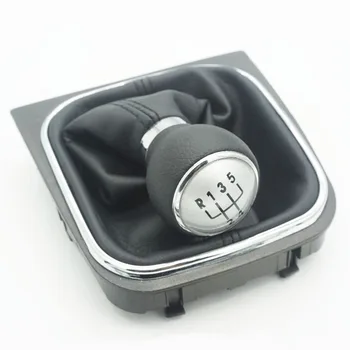 

New For 5 Speed Gear Shift Knob Gaiter Boot For VW EOS Golf 5 V 6 VI Jetta EOS SCIROCCO 1K0711113,1K0 711 113 silver cap