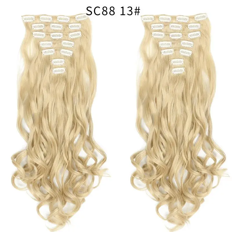 P18/613 MERISI HAIR 22 синтетические волосы с глубокой волной, термостойкий светильник, коричневый, серый, блондин, женский набор для наращивания волос на заколках, волосы с эффектом омбре - Цвет: P18/613