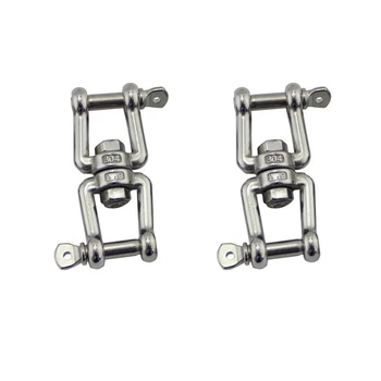 

2pcs 304 Stainless Steel Double Shackle Swivel Anchor Chain Connector Anchor Chain Connector Eye Swivel Hook Shackle For Boat