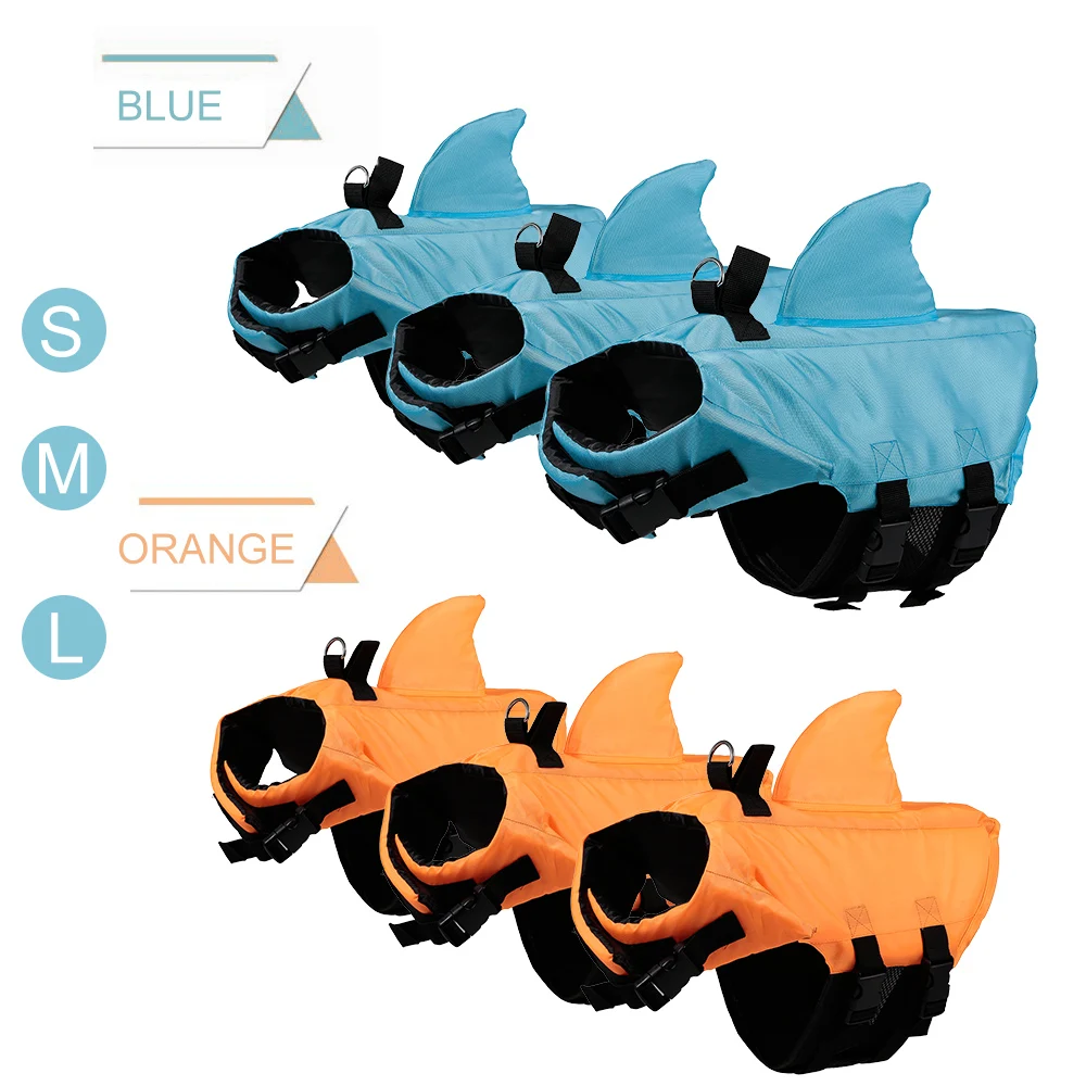 Summer Dog Life Vest with Shark Fin Life Jacket Floating Coat for Dog Swimming Safety Swimming Suit For Small Medium Large Dog