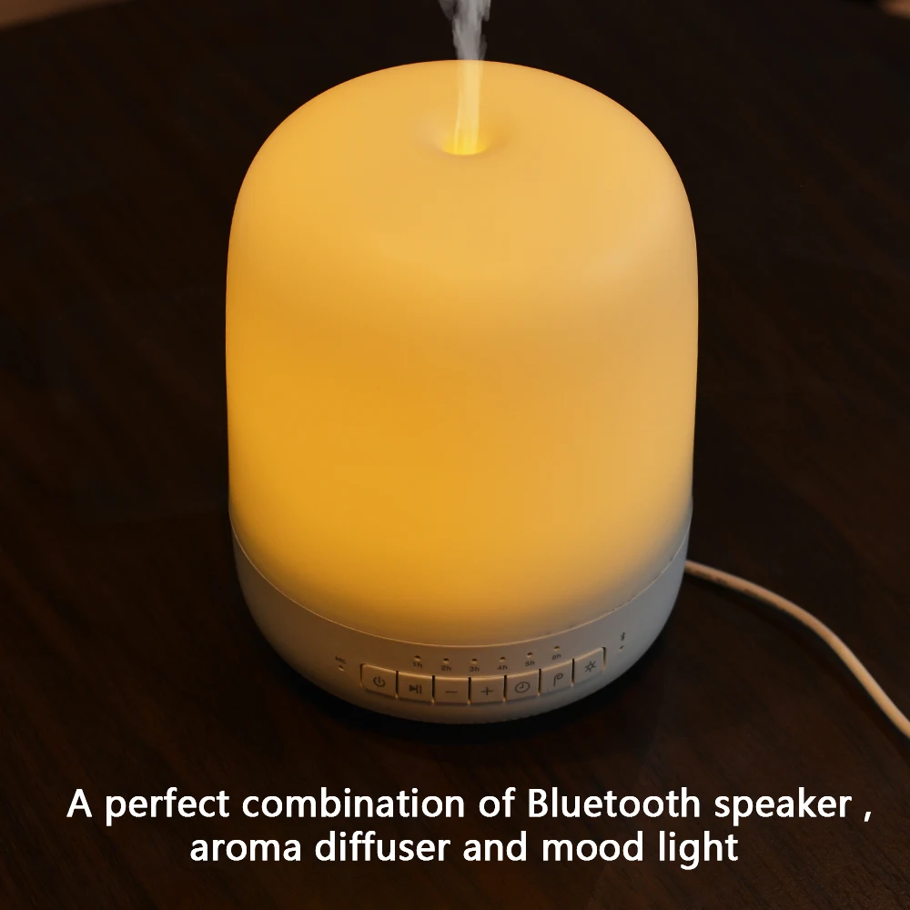 ДОСС смарт-Арома диффузор лампа Динамик Bluetooth Динамик стерео звук Встроенный микрофон арома-увлажнитель воздуха с светодиодные лампы для дома
