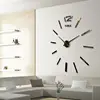 2021 New Style  Modern Large 3D Mirror Surface Wall Clock Sticker Home Office Room DIY Decor Hot 6