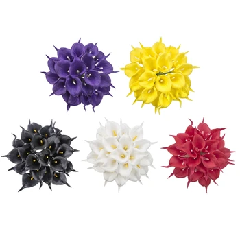 

20PCS Calla Lily Fake Flowers Wedding Bouquet Artificial Real Touch Latex Flowe D08D