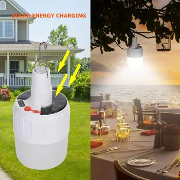 

Power Solar Pendant Light Outdoor LED Bulb Lamp Rechargeable IP44 Emergency Light Camping Tent Go-hiking Lighting