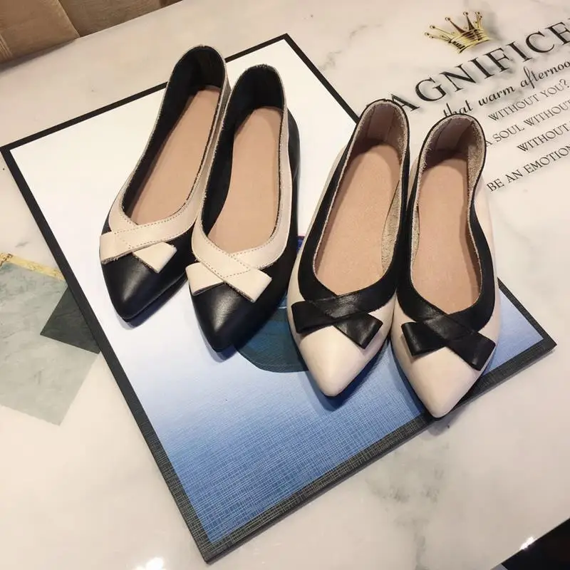 

New Style Casual Japanese-style Retro Simple Versatile WOMEN'S Shoes Mori Girl Line Literature And Art Shoes Flat Genuine Leathe