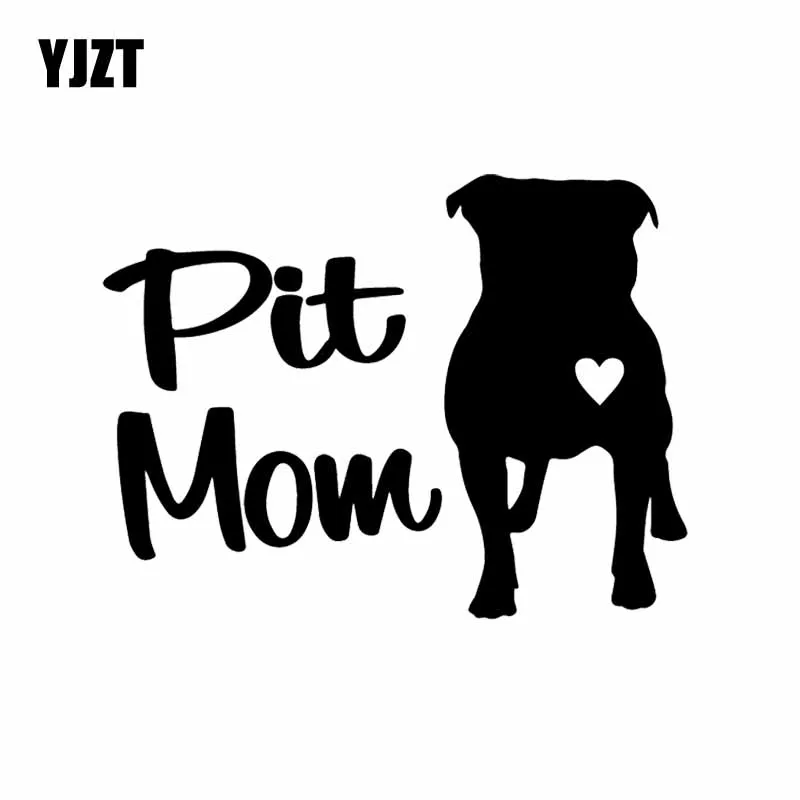 Yjzt Muslimfunny Animal Vinyl Decal Car Sticker Pit Mom Pit Bull Pitbull Dog Nero/Argento C24-1199