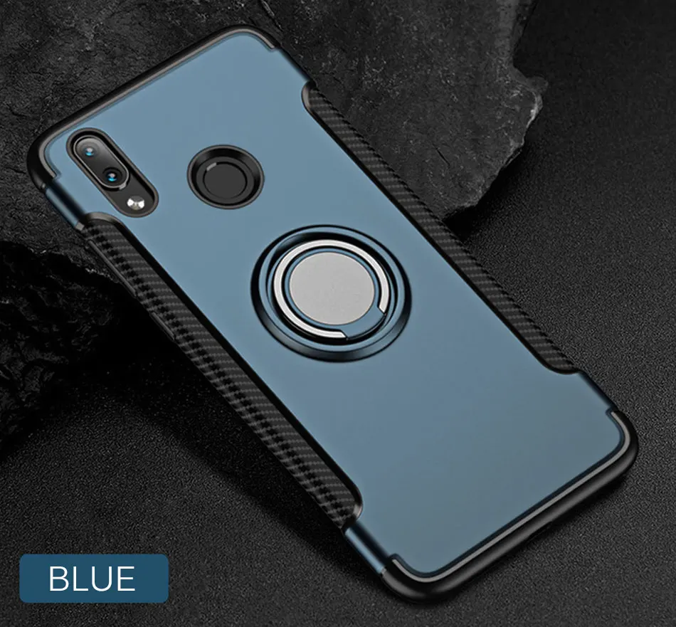 Роскошный силиконовый автомобильный держатель Magentic чехол для Xaiomi Redmi 7a Note 7 4 5 6 Pro 4X чехол для Redmi 6 6a 7 чехлы для телефонов - Цвет: Blue