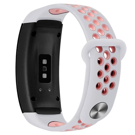 Hangrui двойной цвет спортивный силиконовый ремешок для samsung Galaxy gear Fit 2 Pro сменный ремешок для наручных часов - Цвет: white pink