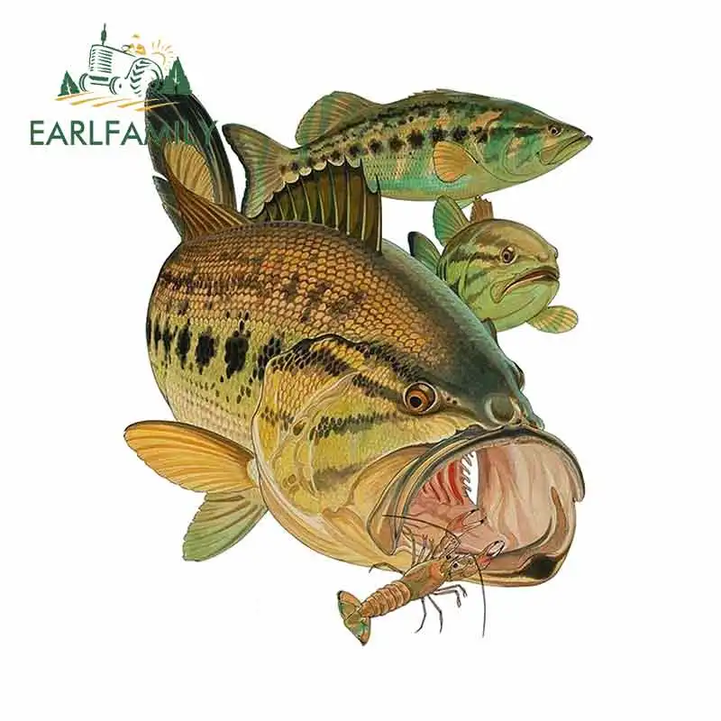 

EARLFAMILY 13cm x 10.8cm for Fishing Anime Cartoon Funny Car Stickers Oem Vinyl JDM Bumper Trunk Truck Graphics Waterproof Anime