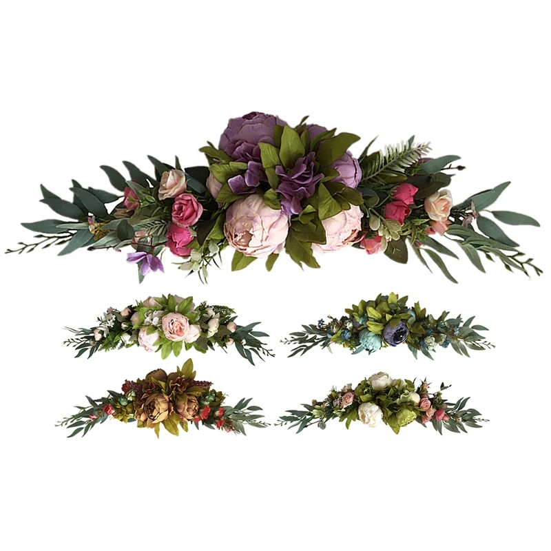 Floral Swag, Artificial Peony Flowers Swag For Front Door Wedding Wall