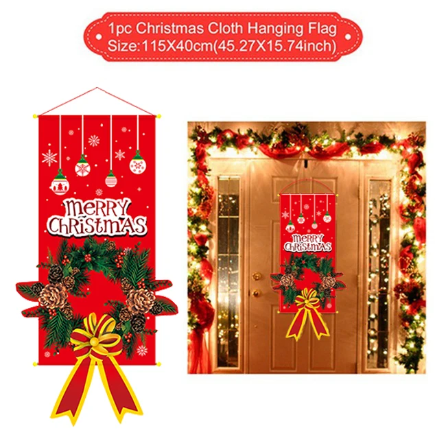 Hanging Flag 1 Рождественские наклейки Санта-Клаус, снеговик, Рождественское украшение для дома, рождественские украшения, Рождество, счастливый год - Цвет: Hanging Flag 1