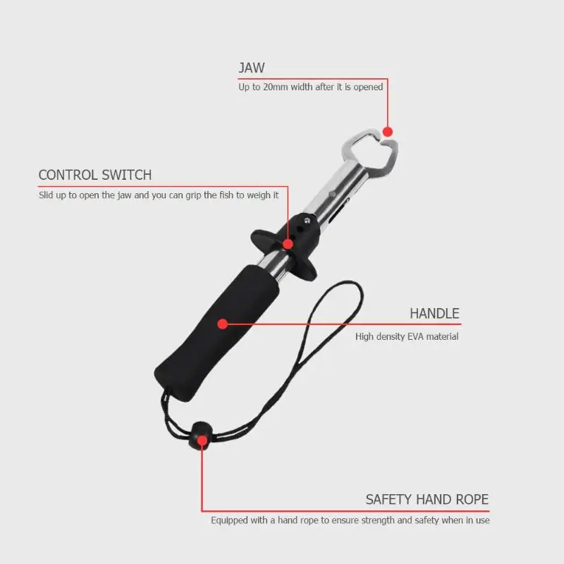 Металлический контроль рыбы зажимное устройство приманки из нержавеющей стали Рыбалка губа Ручка Держатель захват плоскогубцы с весовой шкалой линейка инструмент снасти