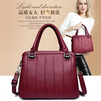 

Soft Leather WOMEN'S Bag Hand Shoulder Fashion 2020 New Style Women's Sheepskin Large-Volume Casual WOMEN'S Bag