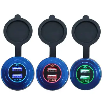 

Universal Universal DIY Waterproof Dual Ports USB Charger 5V/2.1A LED Power Adapter Socket with Cable for DC 12V-24V Cars Boat