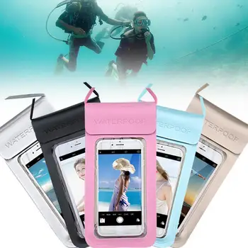 

5 Colors Waterproof Phone Case Cover Touchscreen Cellphone Phone Strap Diving Bag Neck Dry Pouch Drift Swimmin Pouch with D G1O6