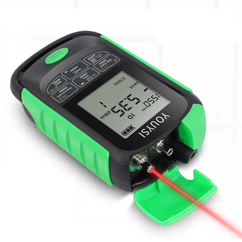 Nuevo 4in1 medidor de potencia óptica de luz Led Localizador Visual de fallos de red de prueba de Cable de fibra óptica de 5km 15km 30km VFL