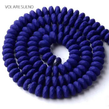 

Natural Stone Dark Blue Hematite Stone Rubber Matte Rondelle Beads Space Loose Beads For Jewelry Making 6mm Diy Bracelet 15"