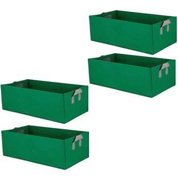 

BEAU-Rectangular Planting Bag, Planting Bag, Suitable for All Types of Flowers, Vegetables, Potted Plants (4 Pieces of Green)