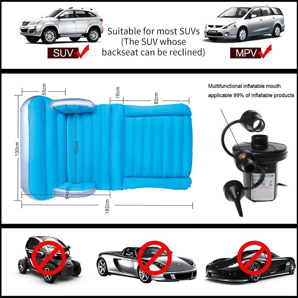 Car Air Mattress Travel Bed Inflatable Mattress Air Bed Portable Camping Outdoor Auto Back Cover Sofa Cushion