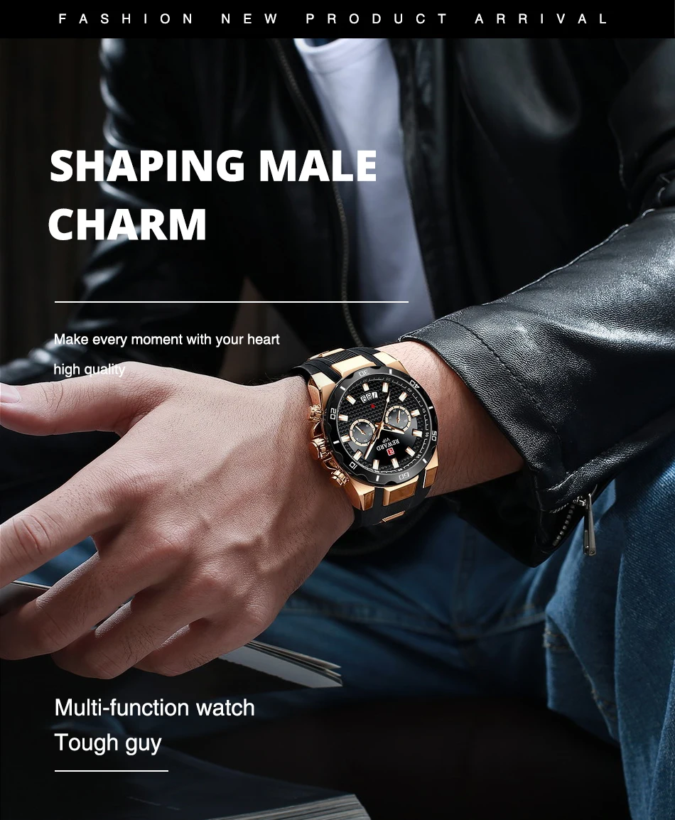 REWARD Fashion Big Dial Men's Watch Men Top Brand Luxury Chronograph Silicone Sport Quartz Watches Waterproof relogio Masculino tide watches for fishing