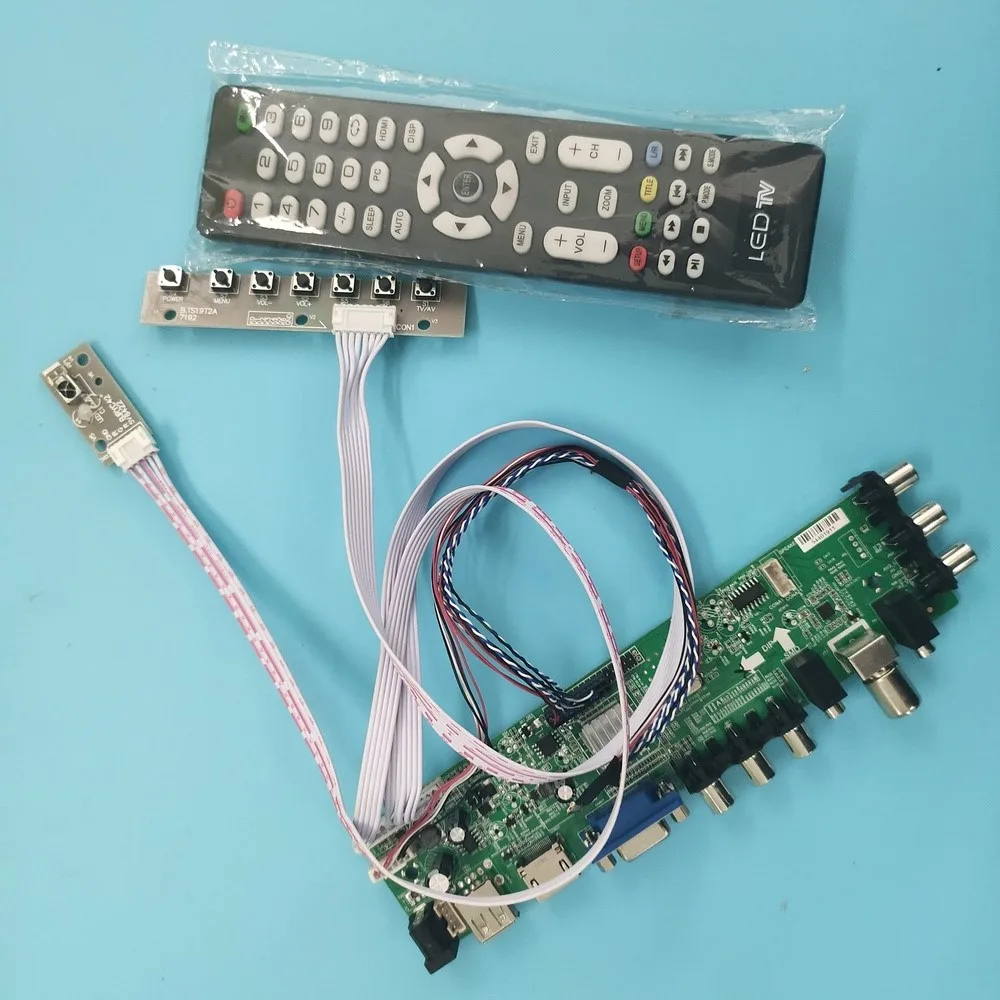 

Kit For LTN156AT02-D02 remote DVB-T DVB-T2 VGA AV LED 1366X768 TV LVDS USB HDMI Signal controller board digital 40pin WLED 15.6"