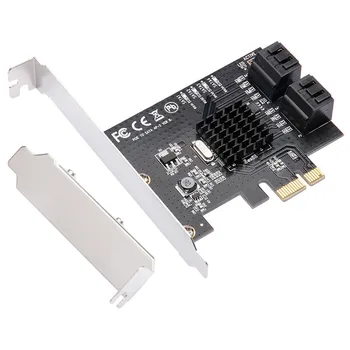 

Pci-E Expansion Card, 4-Port Sata 3.0 Raid Expansion Card 6G Sata 3.0 To Pci-E 4 Ports Adapter Extender Riser Card for Hdd Ssd