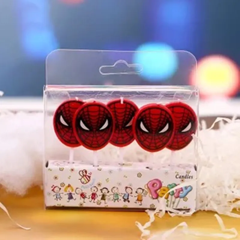 Spiderman Party Theme Child Boy Girl Holiday Decoration Baby Shower 1 Pack 5-PCS Cake Candle Supplies | Дом и сад