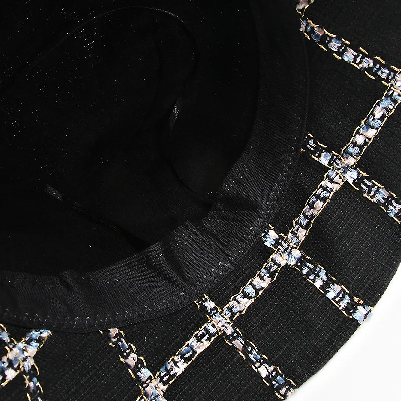 LDSLYJR Cotton black and white Bucket Hat Fisherman Hat outdoor travel hat Sun Cap Hats for Men and Women 264