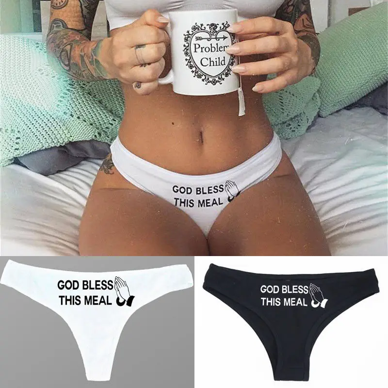 Newest Women Funny Lingerie G-string Briefs Underwear casual Letter Panties  T string Thongs Knickers - AliExpress