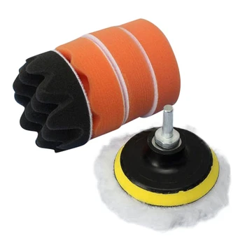 

7pcs/Set Sponges Waves Plate Compound Car Polishing Tools Drill Adapter Sponge Set Waxing Buffing Pad Car Wash & Maintenance