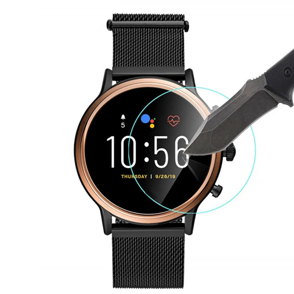 Защитная пленка из закаленного стекла для смарт часов Fossil Gen5 Q прозрачная