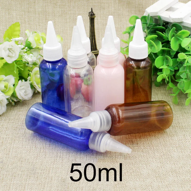

50ml Plastic Dropper Bottle Blue Brown Cosmetic Water Essential Oil Container Long Sharp Top Empty Travel Package Free Shipping