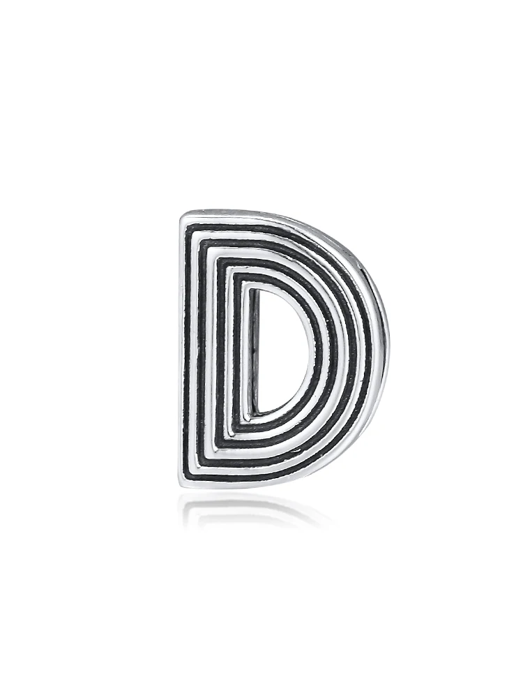 DIY Подходит для Pandora шармы браслеты буквы D Клип бусины стерлингового серебра 925-ювелирные изделия
