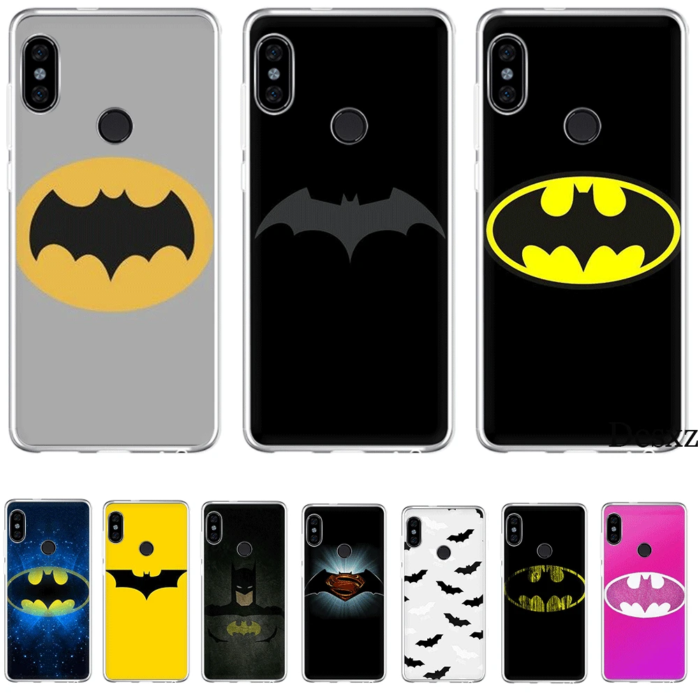 

Mobile Phone Case Tpu For Xiaomi Redmi Note 4 4X 5 5A 6 7 8 Pro Cover Cool Marvel Batman Logo